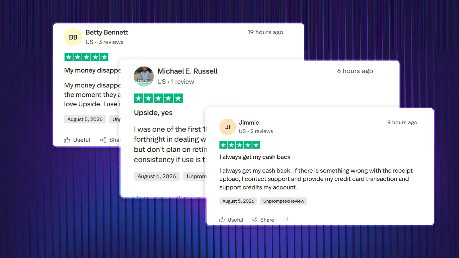 Upside Trustpilot reviews
