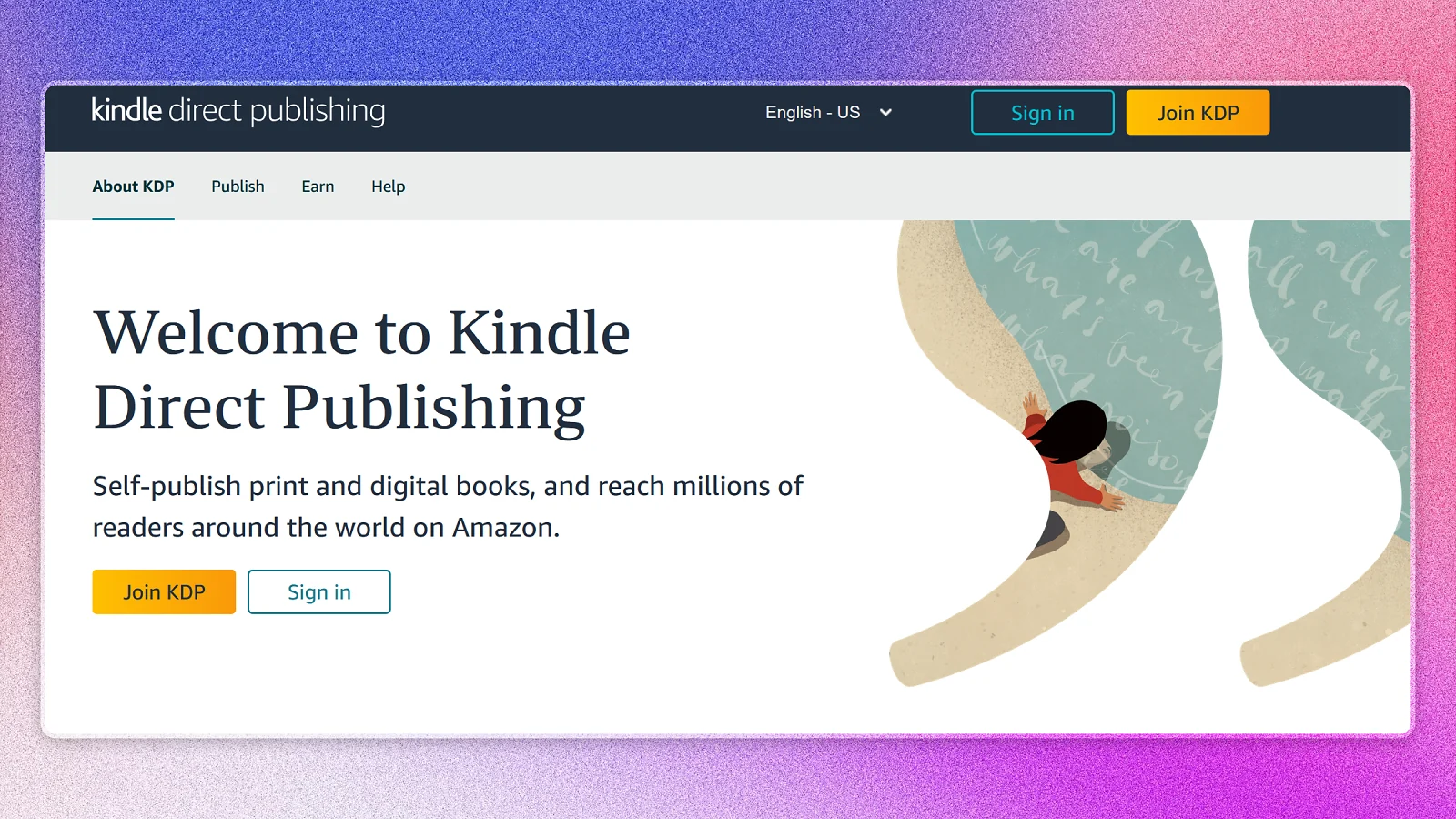 Página web de Kindle Direct Publishing