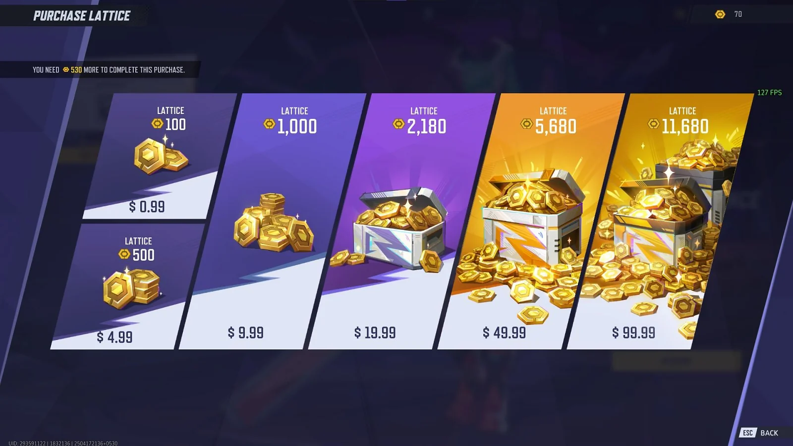 Marvel Rivals Lattice packs in the in-game store