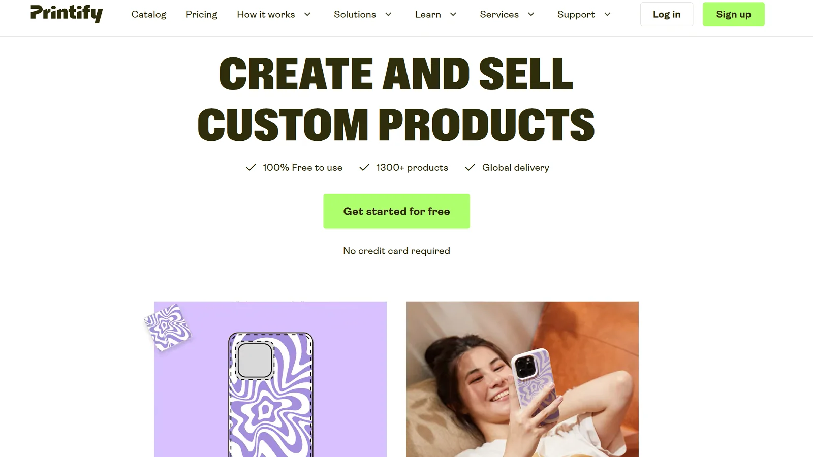 Printify website page