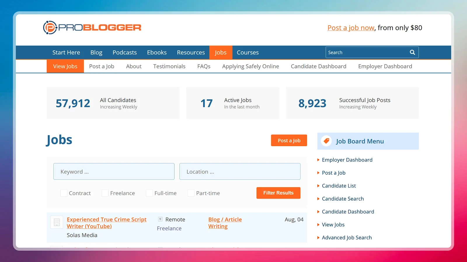 Página web de Problogger
