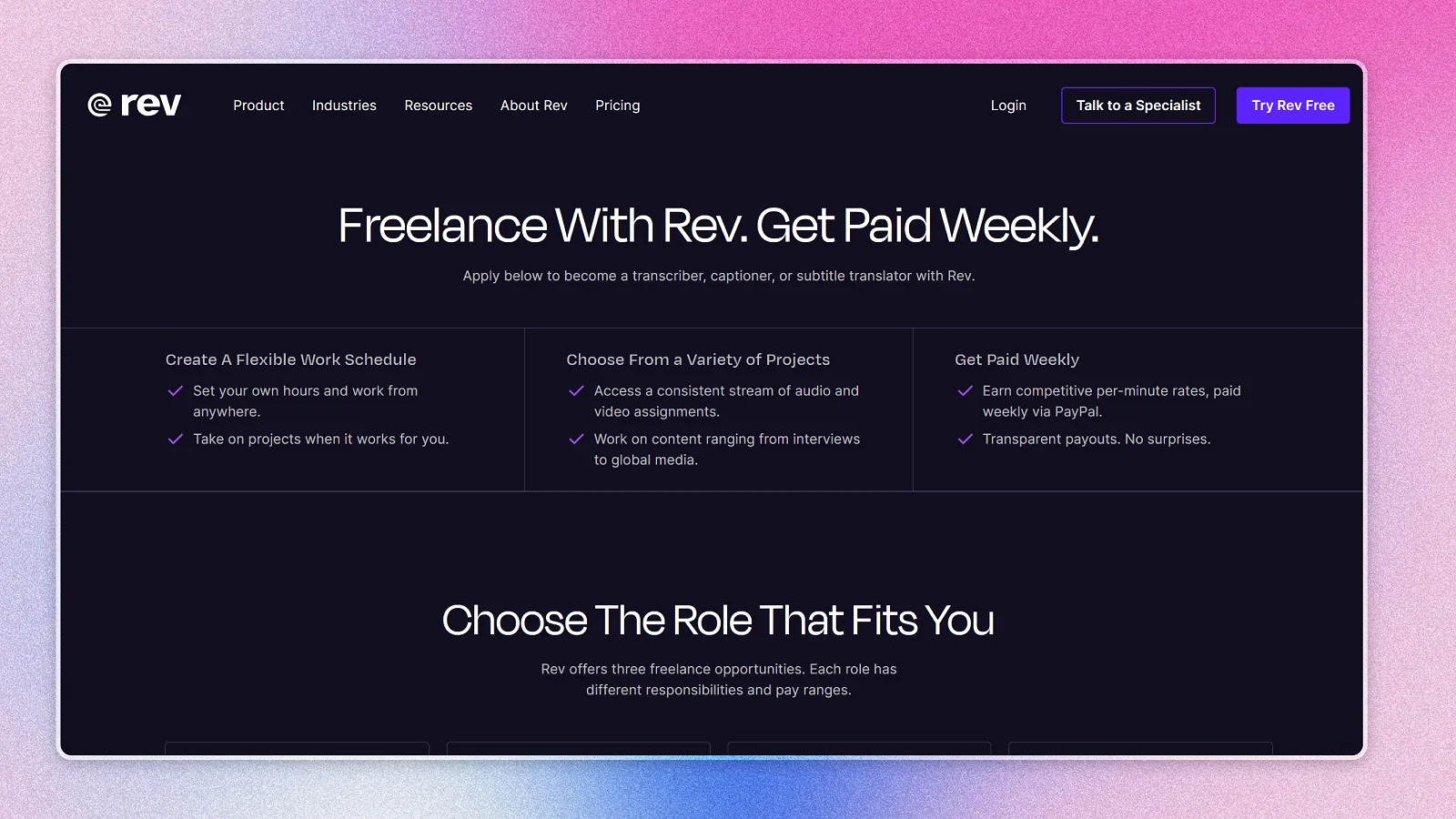 Rev website