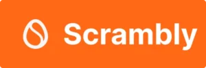 Scrambly logo and text