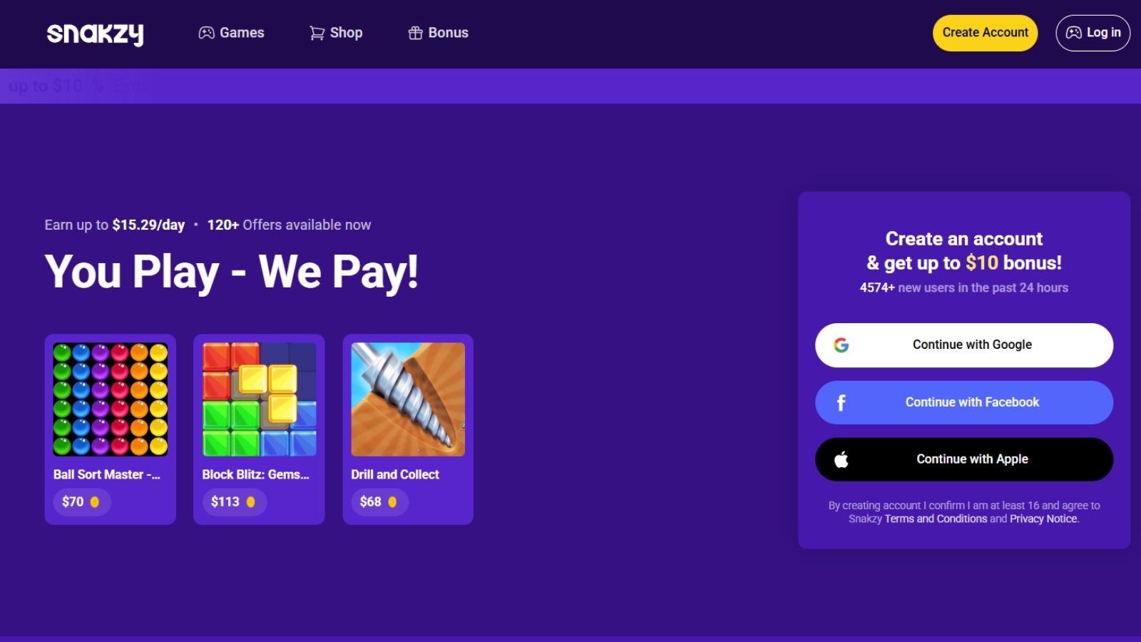 Snakzy website