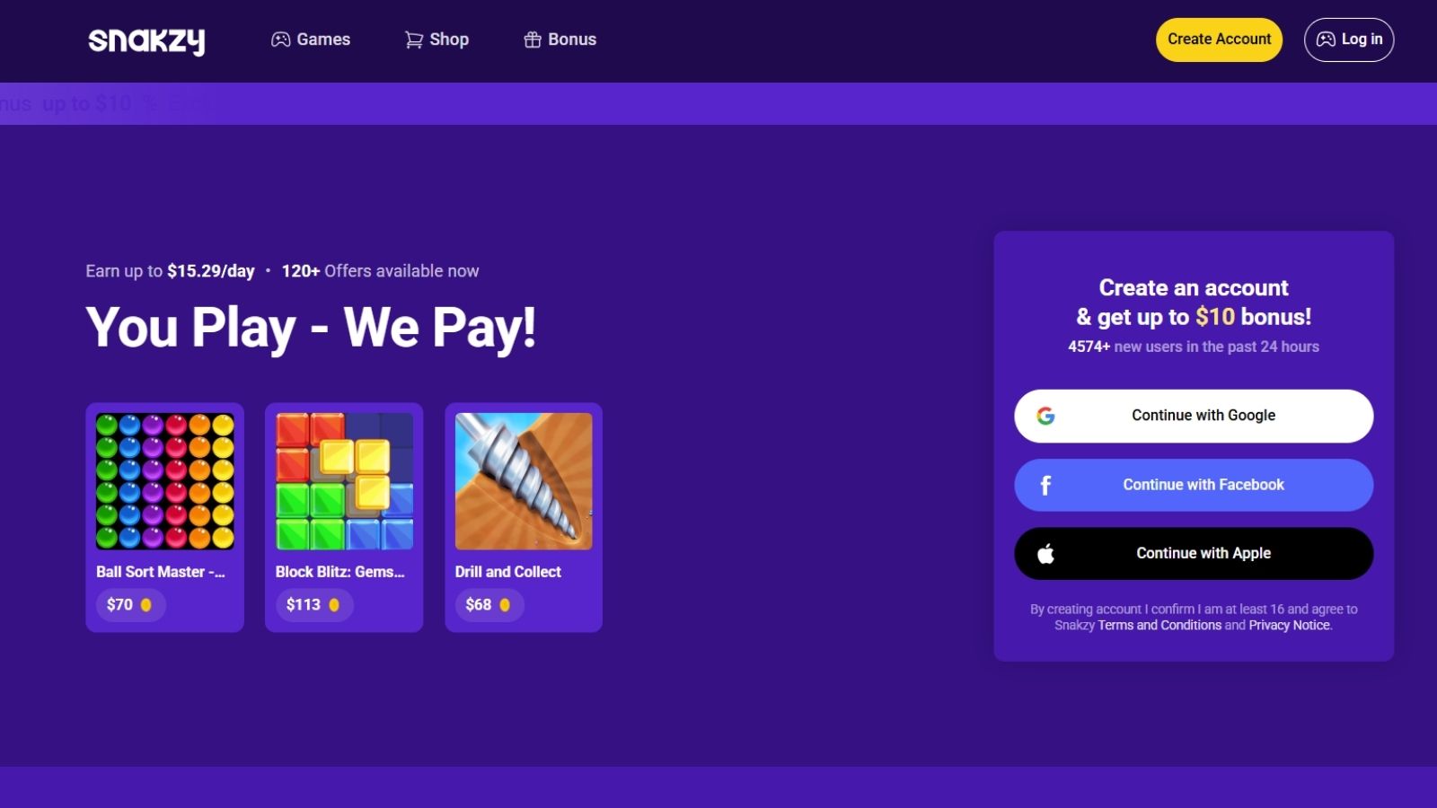 reward app screen showing an available cash-out balance