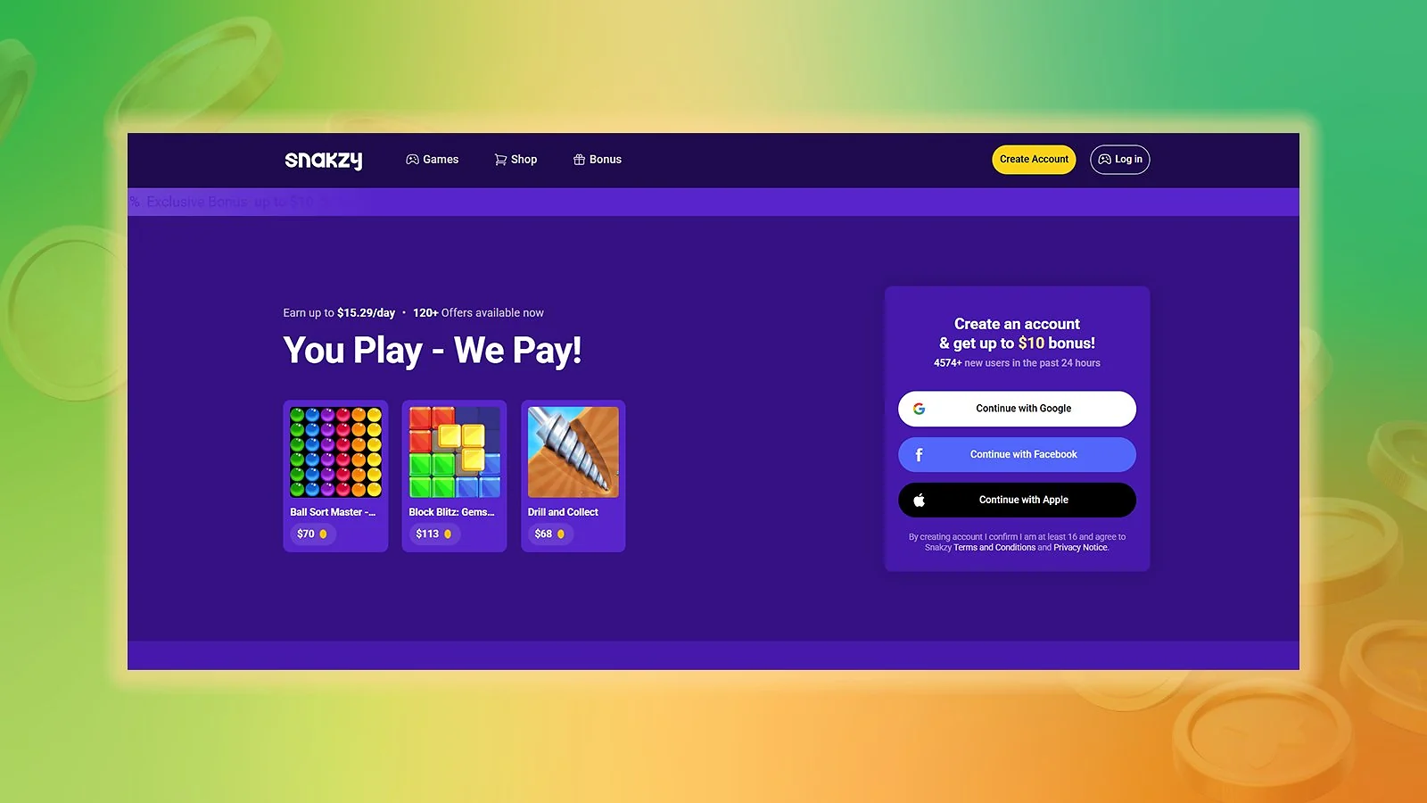 Snakzy - Highest First-Day Earnings & Fastest Payouts