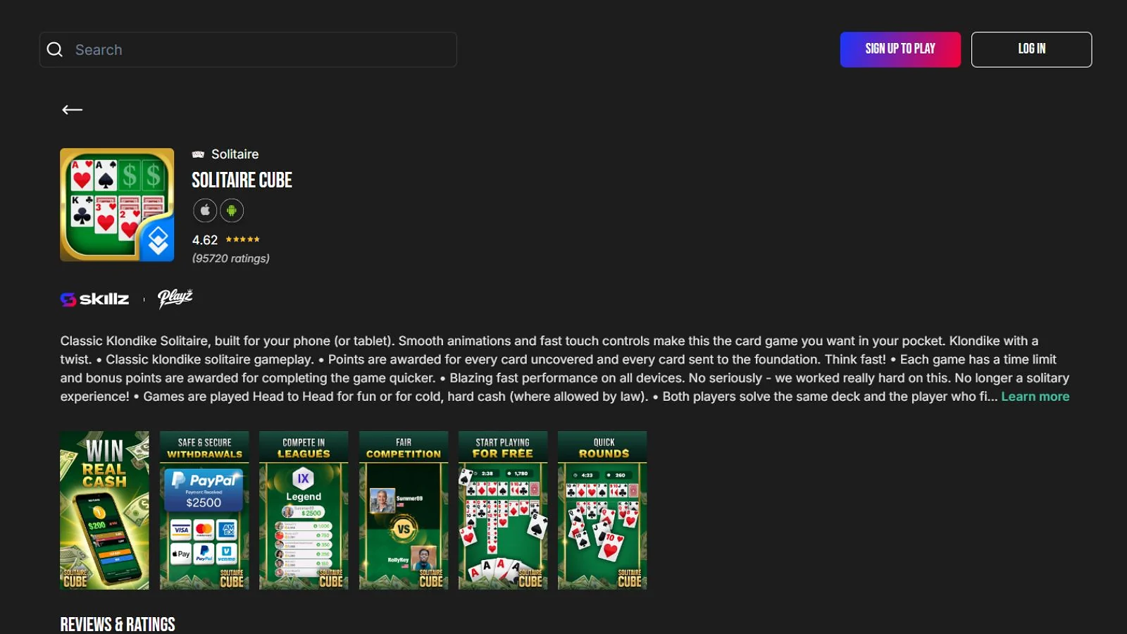 Solitaire Cube – Solitario a due con puntate in denaro reale