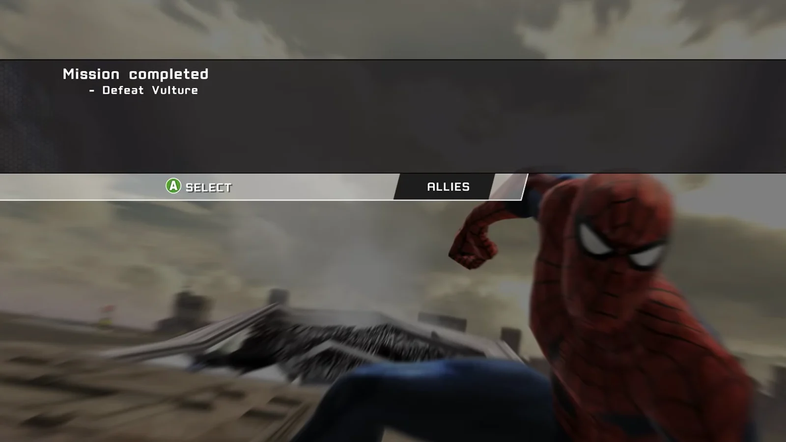 Spider-Man after completing a mission during gameplay