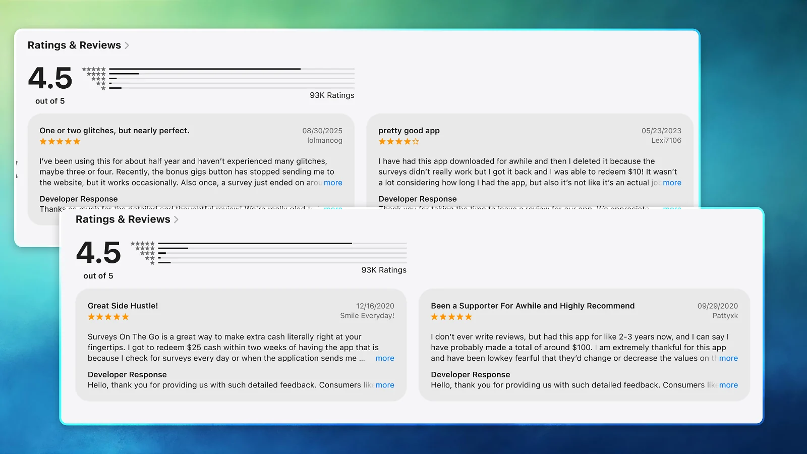 app reviews