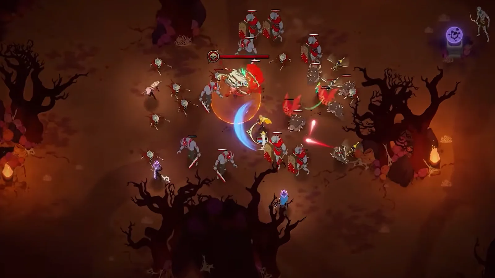 Top view gameplay- a battle