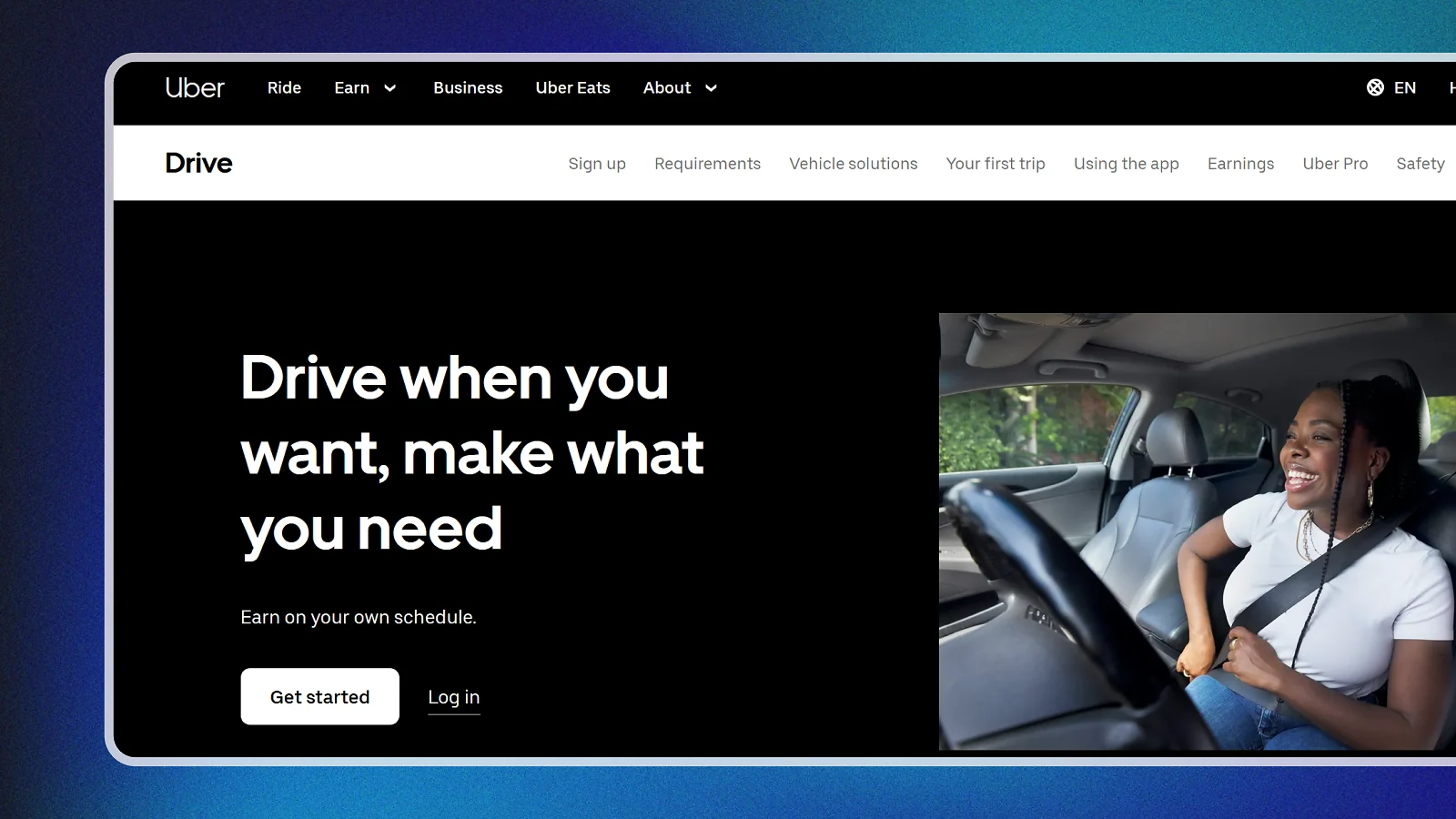 Uber website