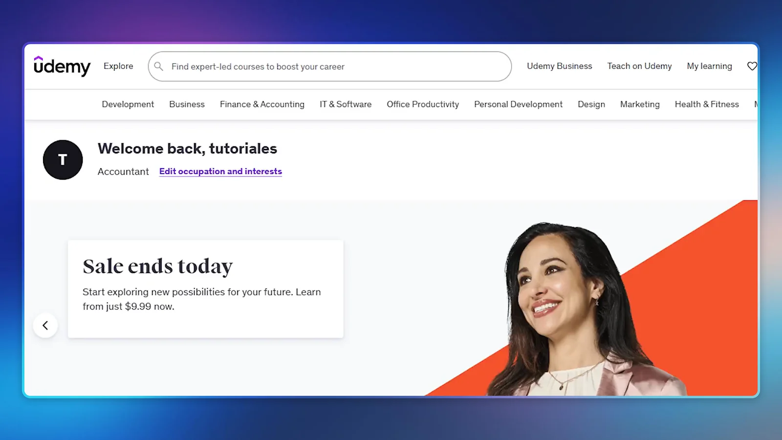 Udemy website