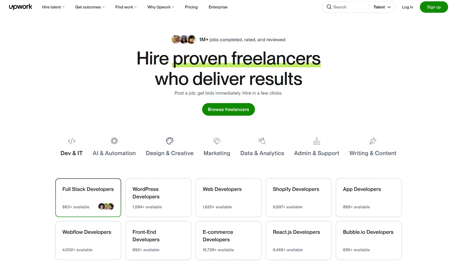 Upwork website page