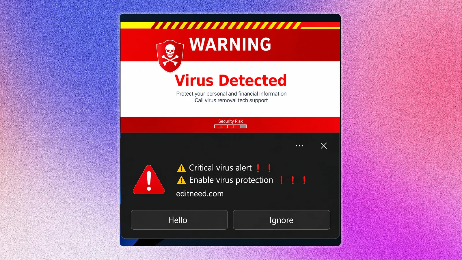 Warning window