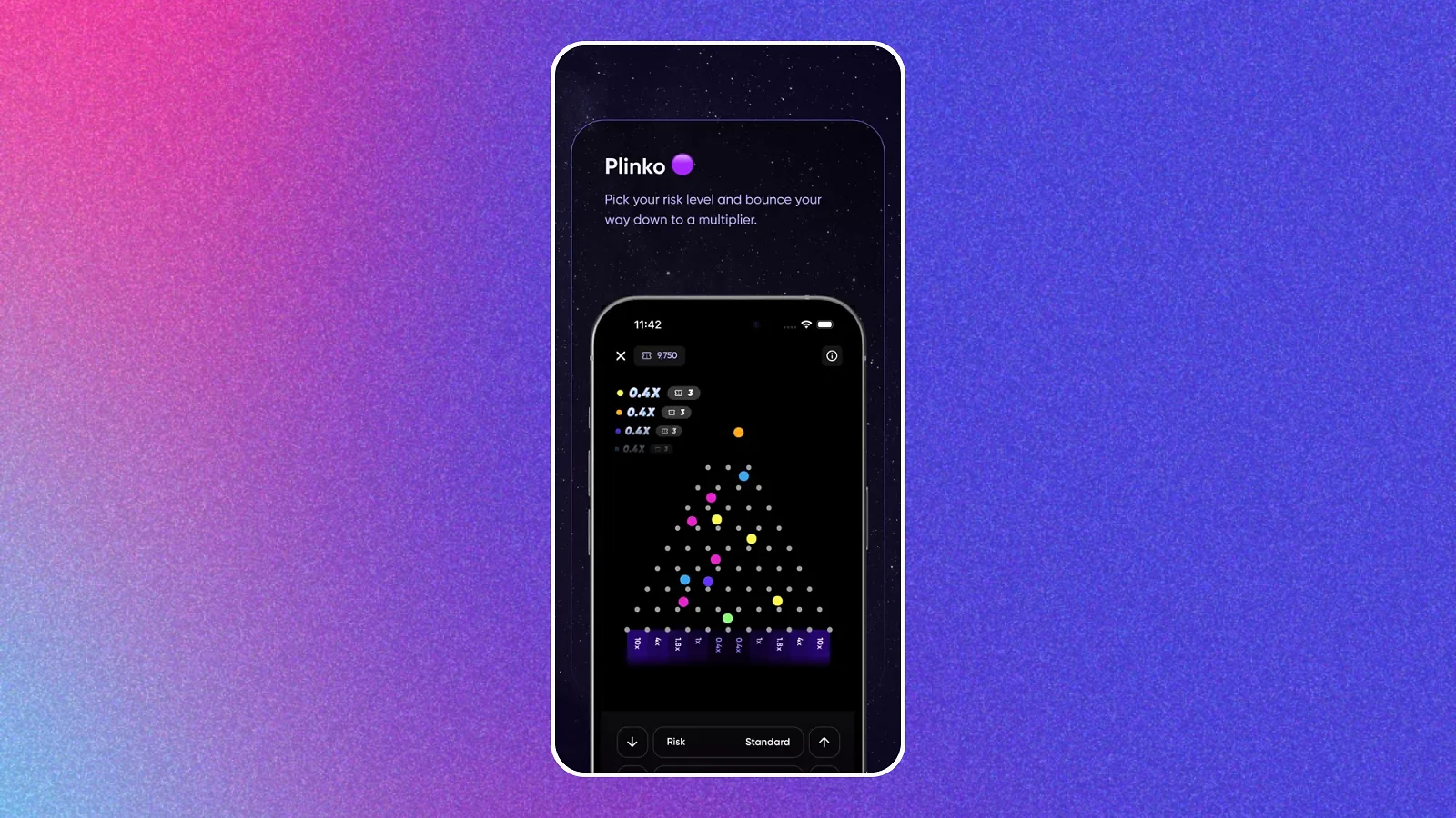 Yotta app screenshot - plinko