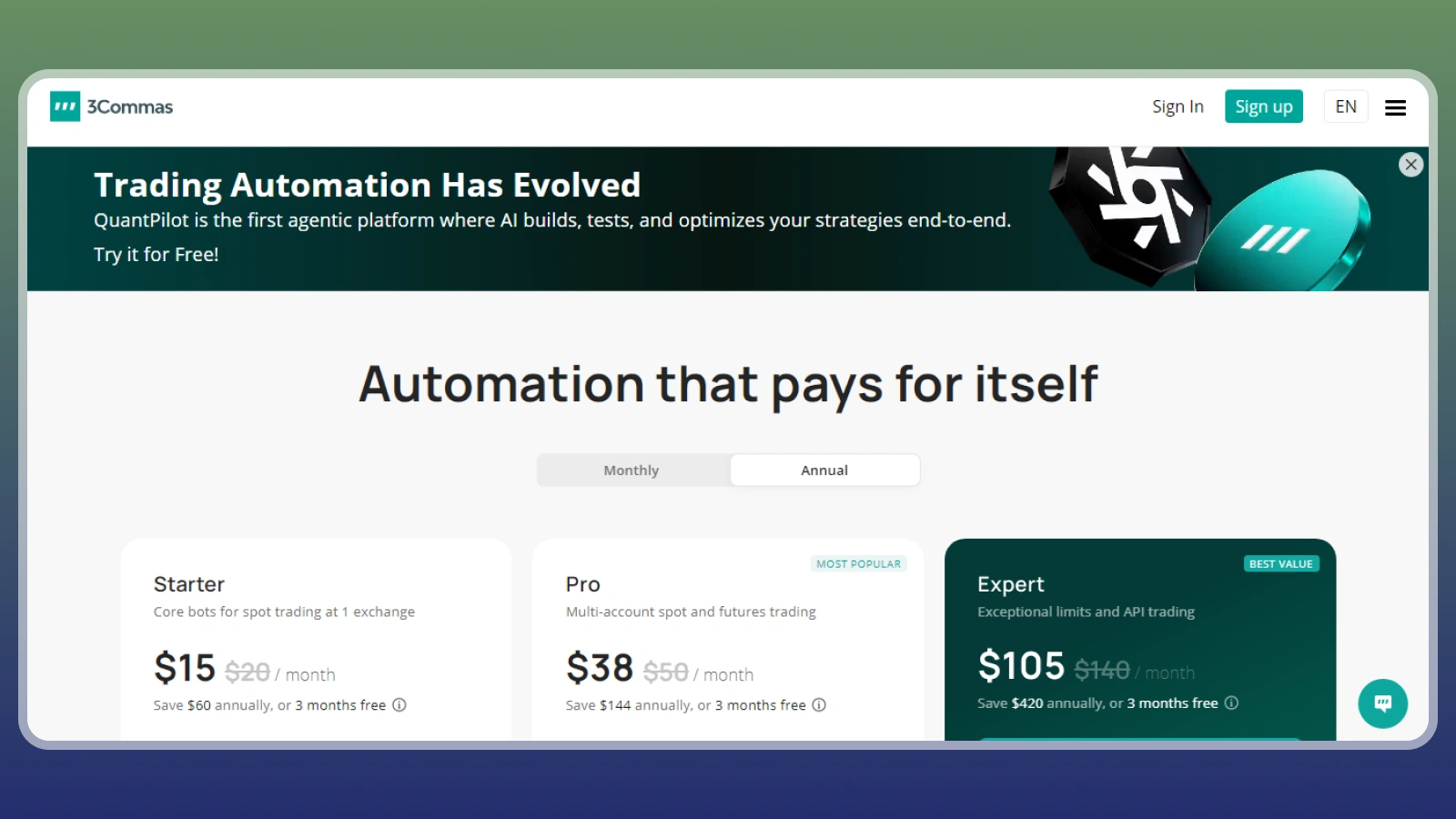 3Commas website