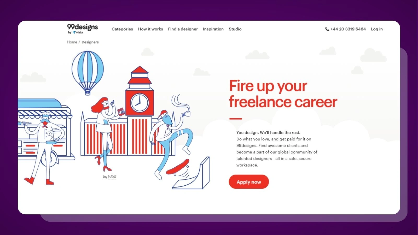 99designs website homepage