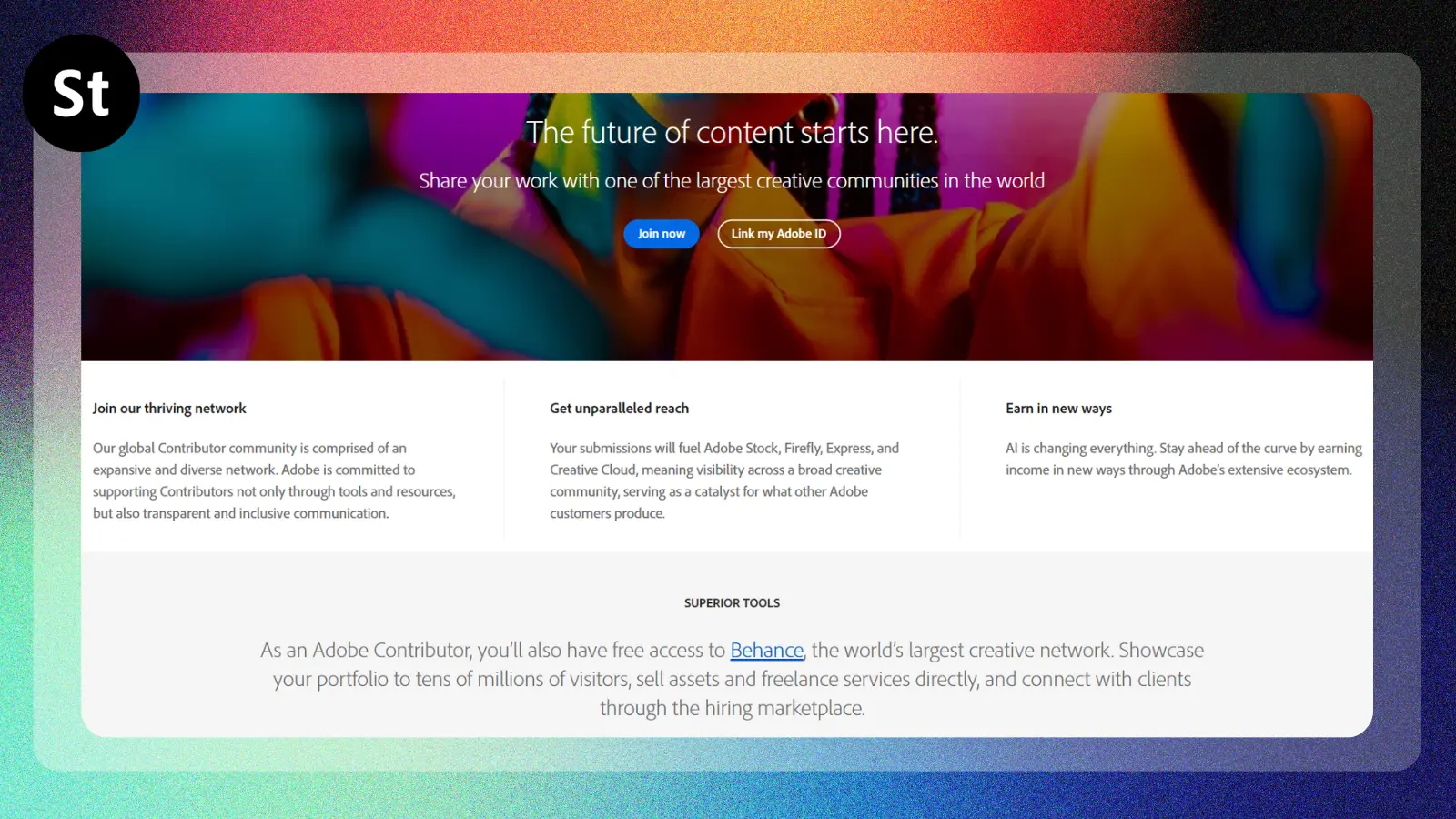 Adobe stock website showing contributor earnings
