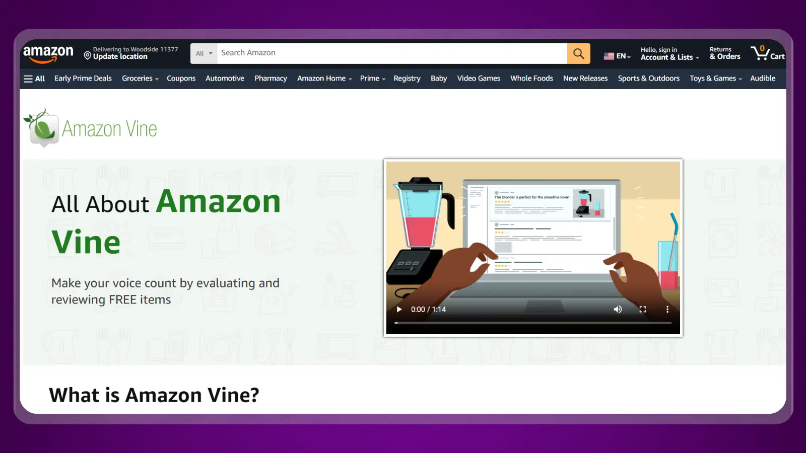 página web de Amazon