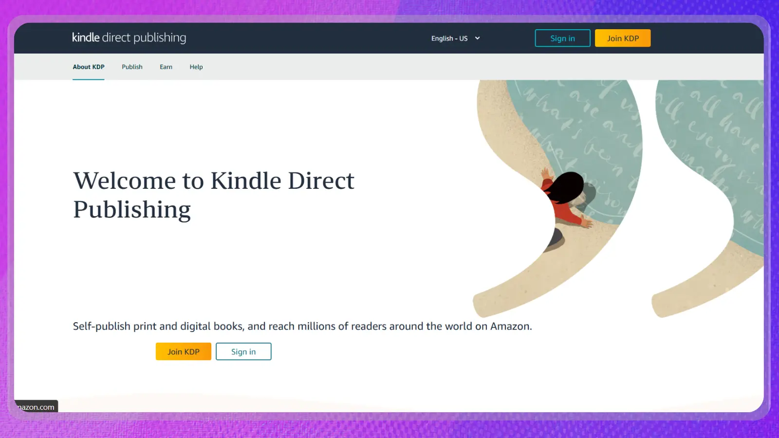 página web de Amazon KDP