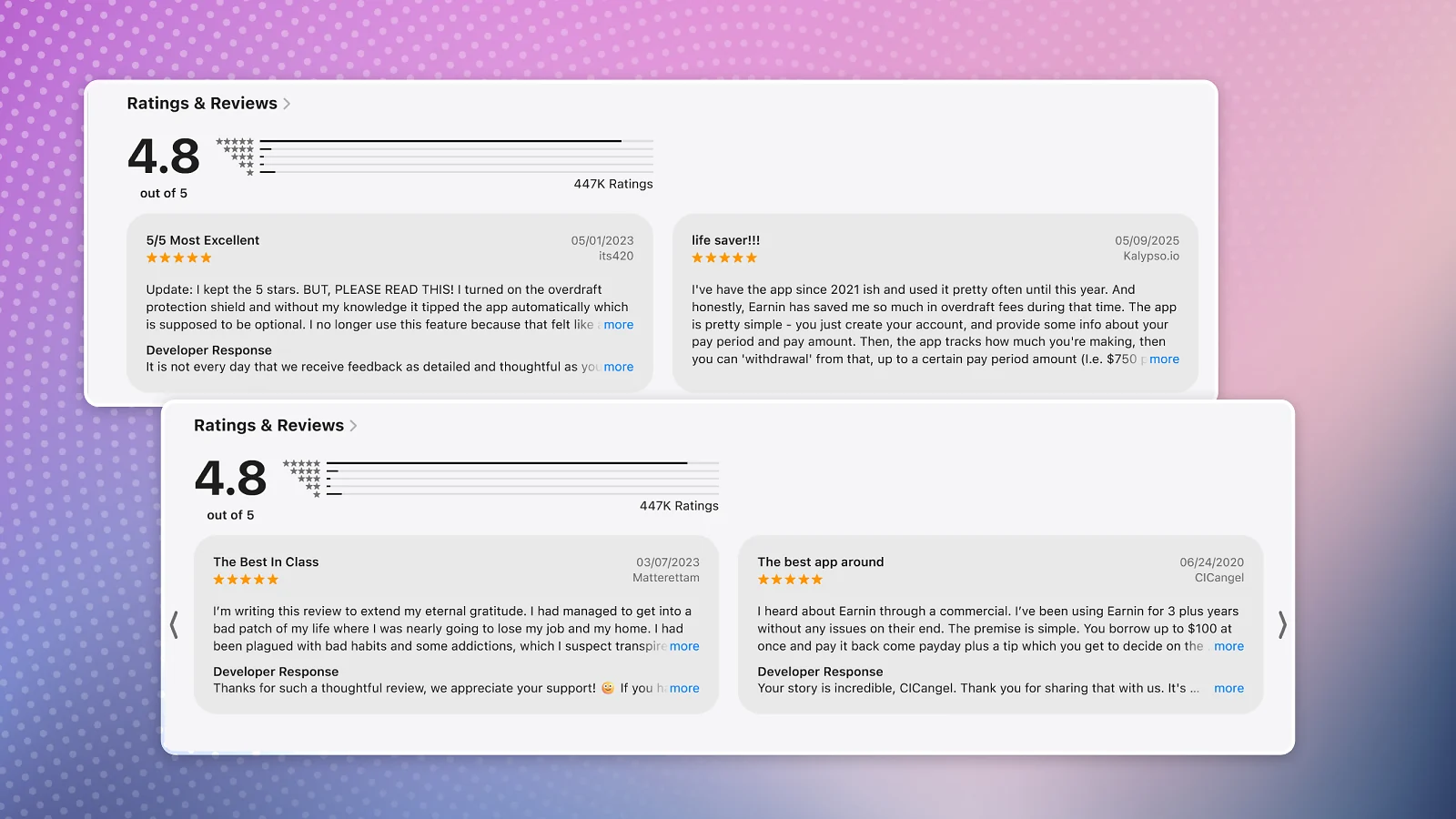 App reviews