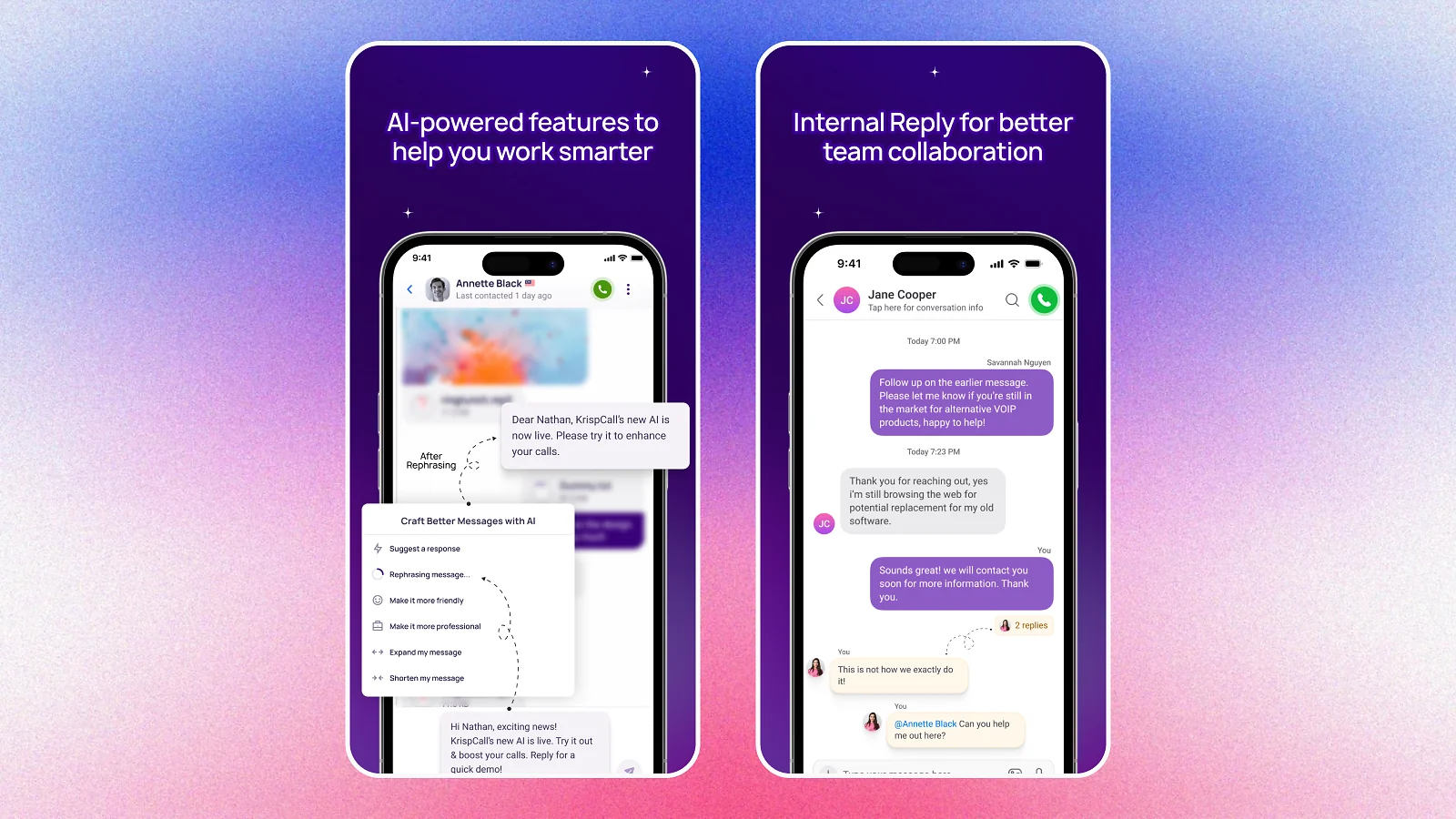Krispcall interface