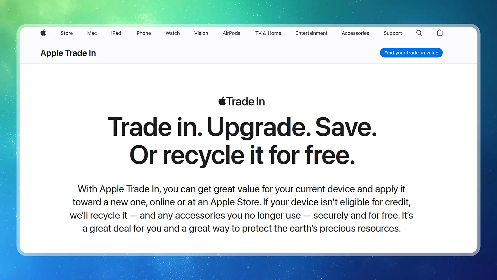 Apple trade-in website