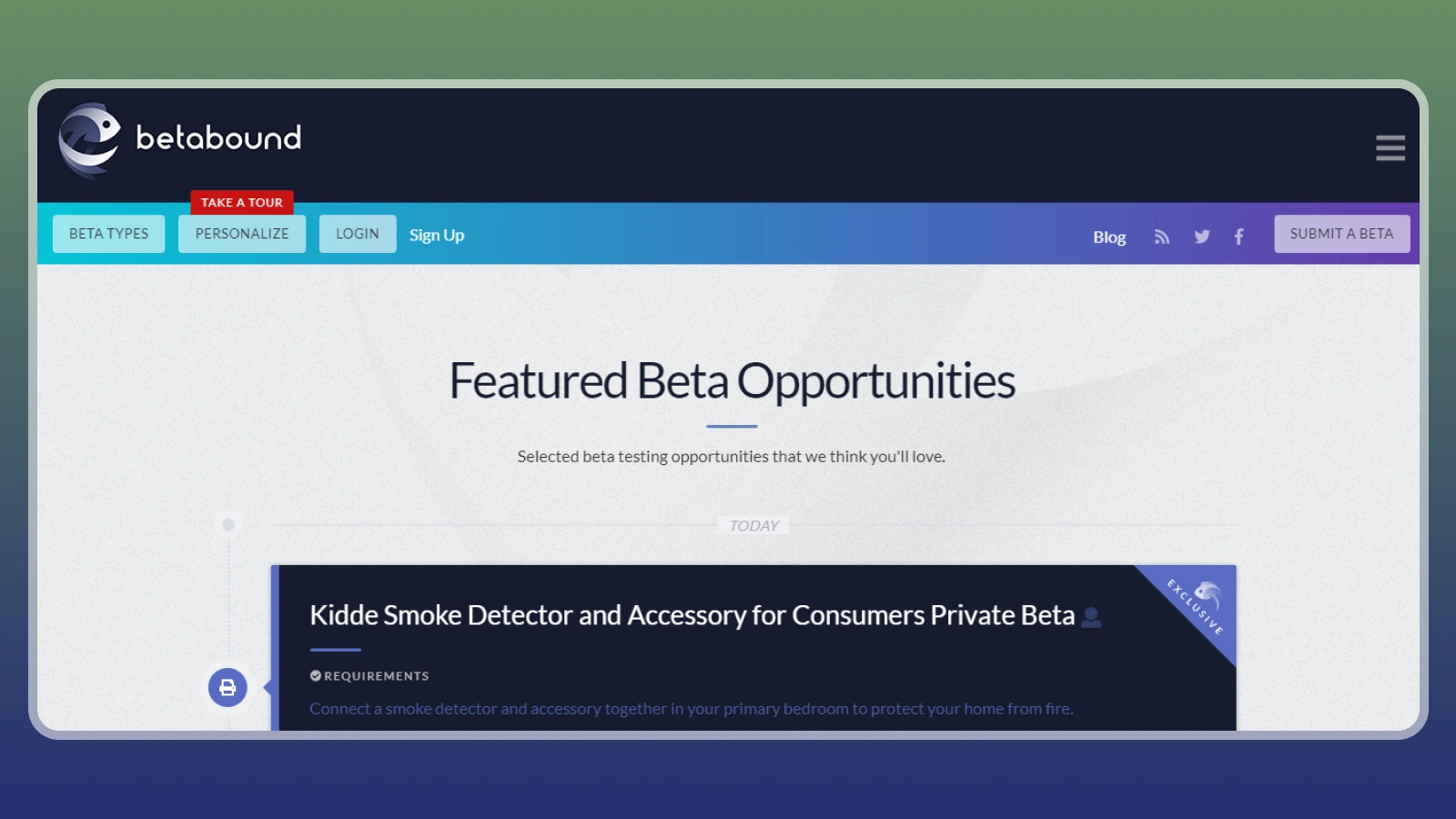 Betabound website