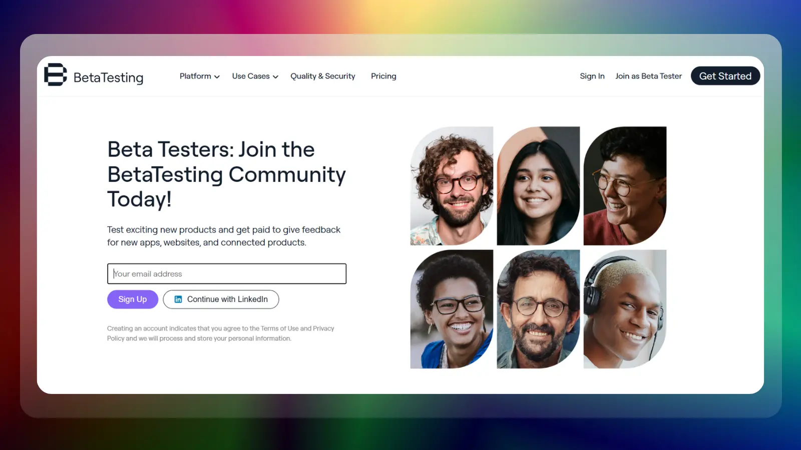 betatesting website showing paid beta testing opportunities and tester sign up