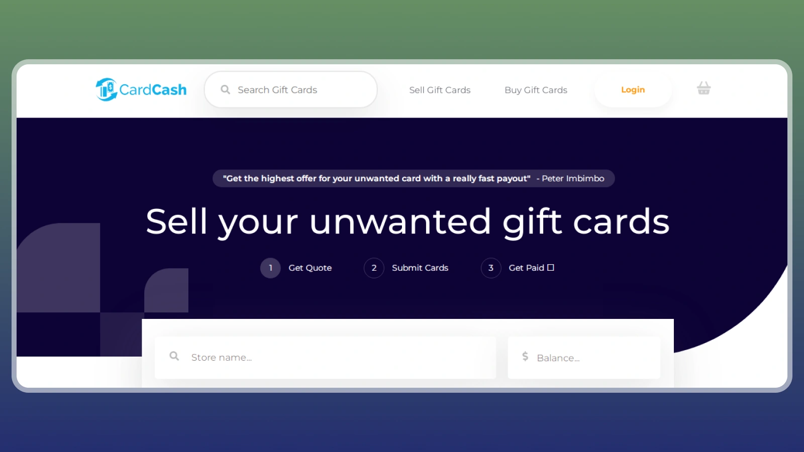CardCash website