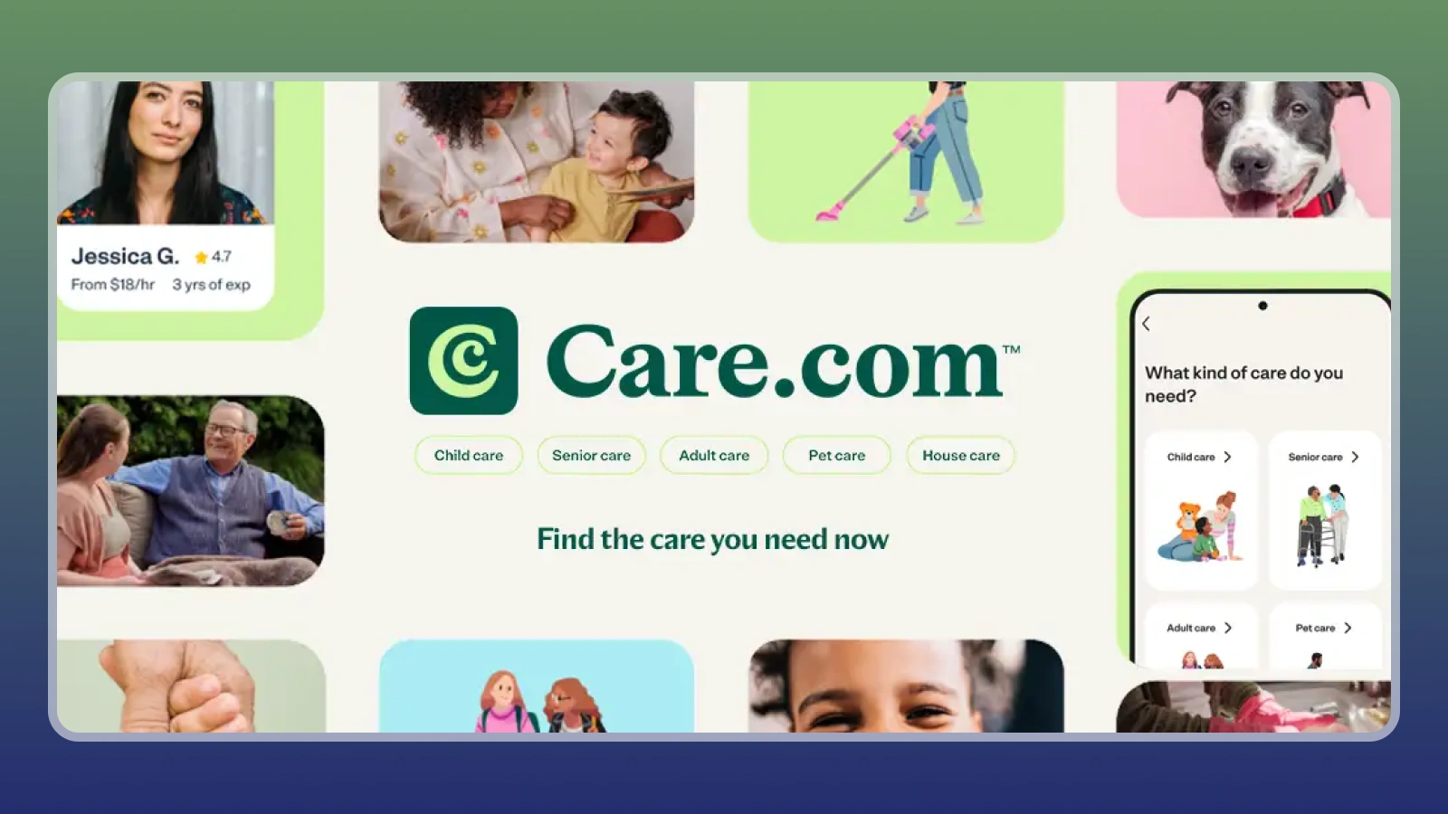 Care website homepage