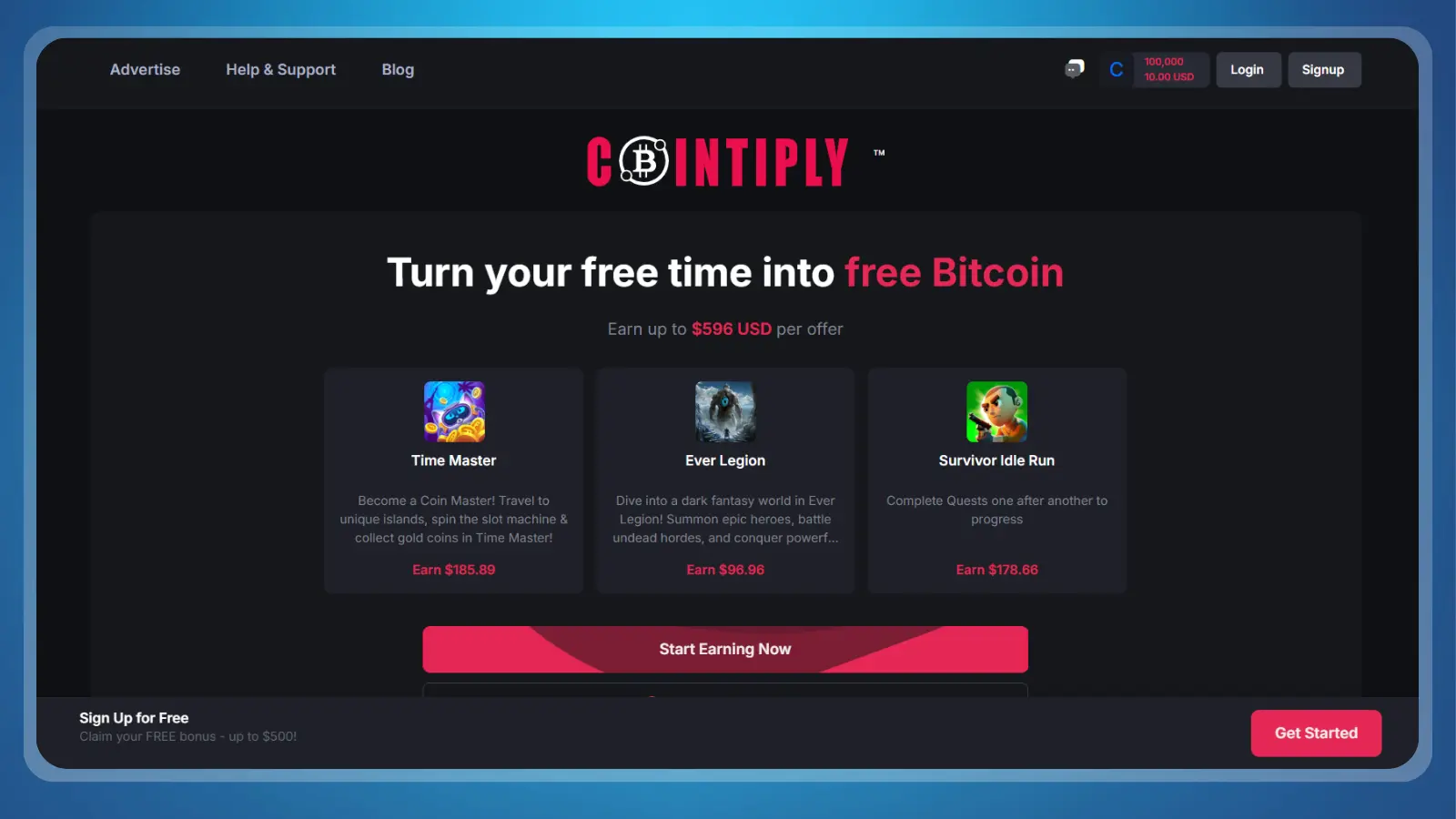 Página web de Cointiply