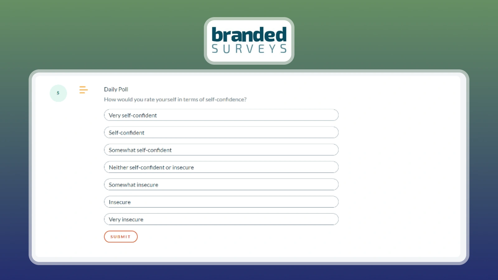 Branded Surveys daily poll question screen