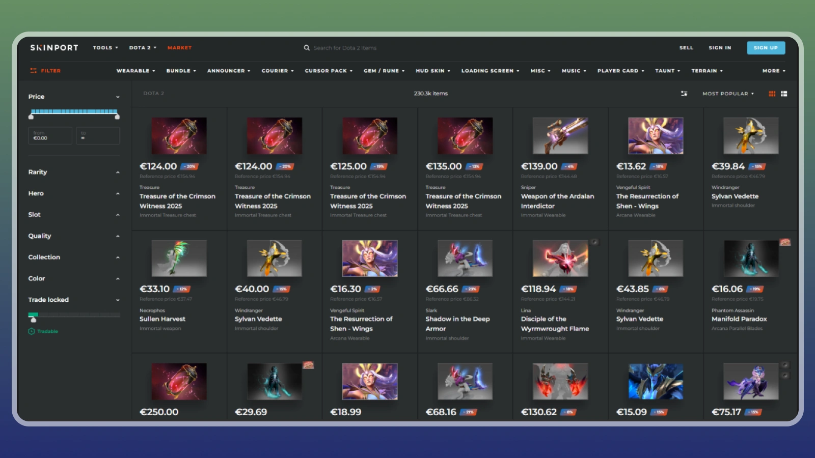 Dota 2 skin trading