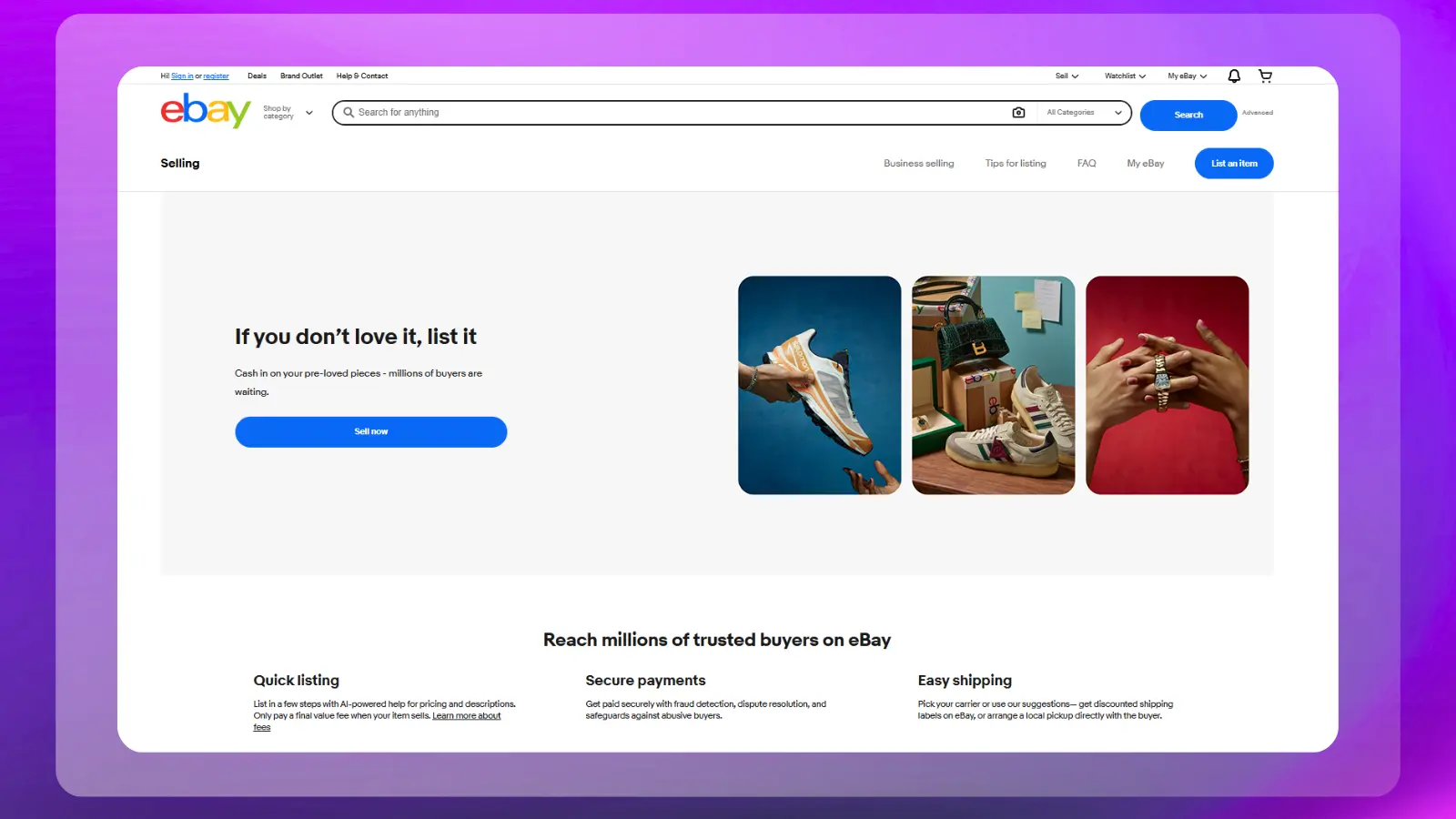 Ebay website homepage