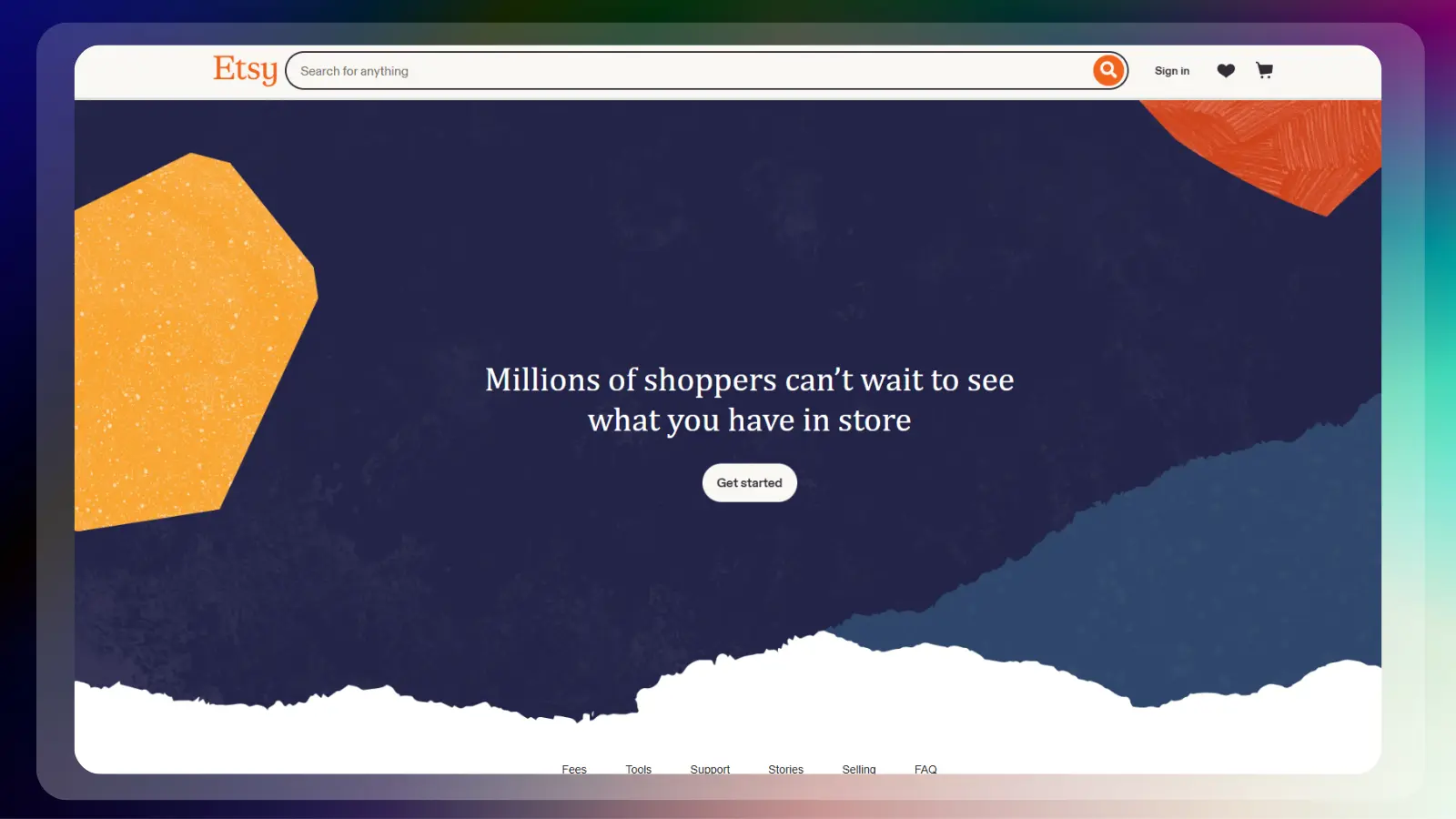 etsy website showing a marketplace for selling products online