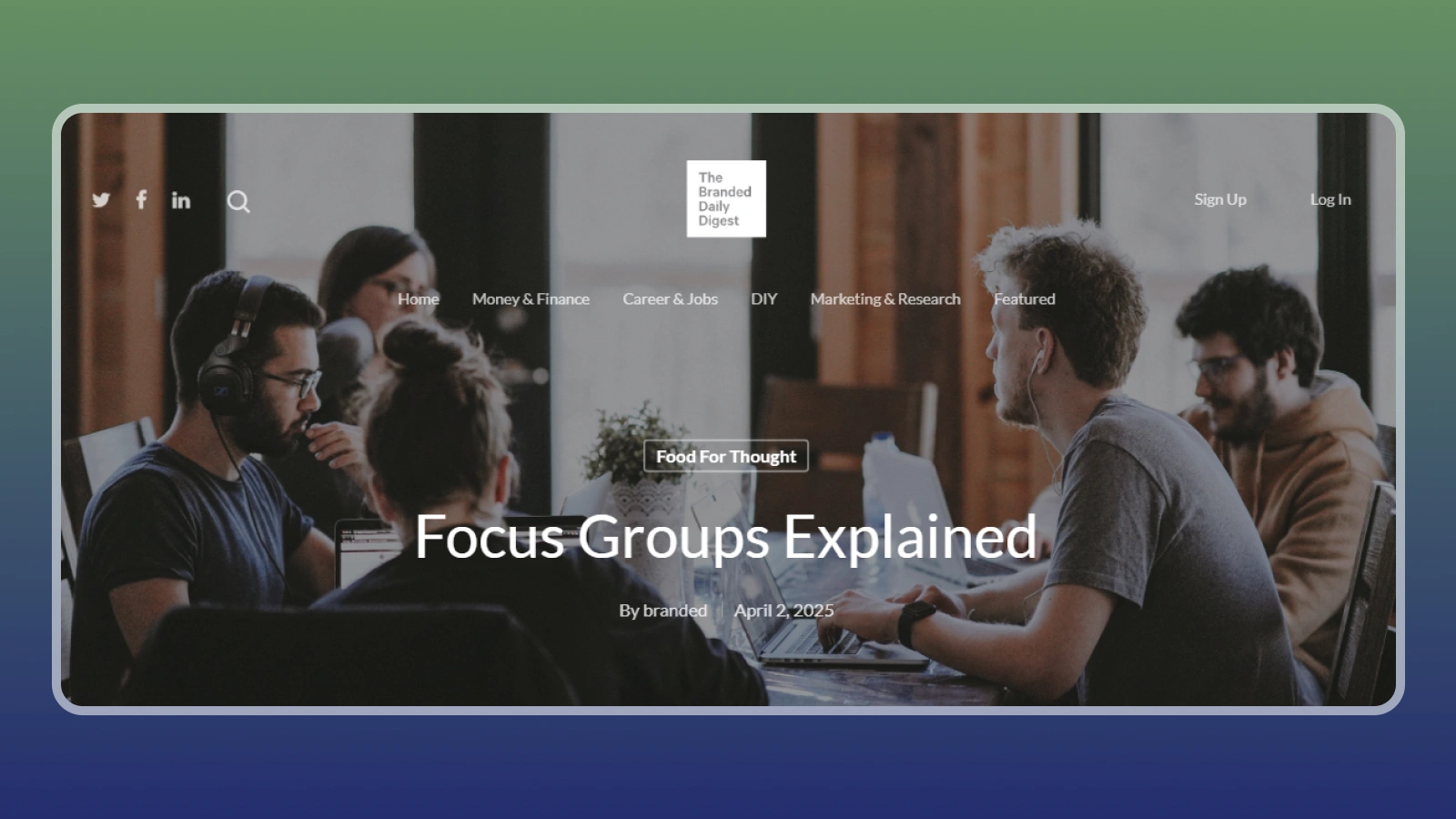 Branded Surveys focus group website
