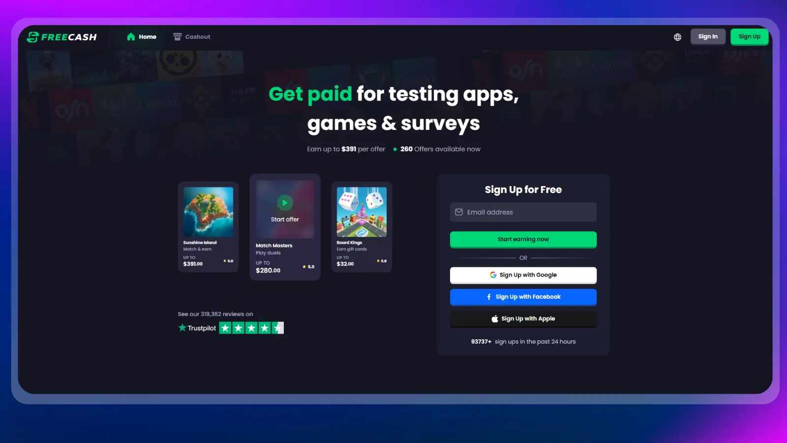 freecash website