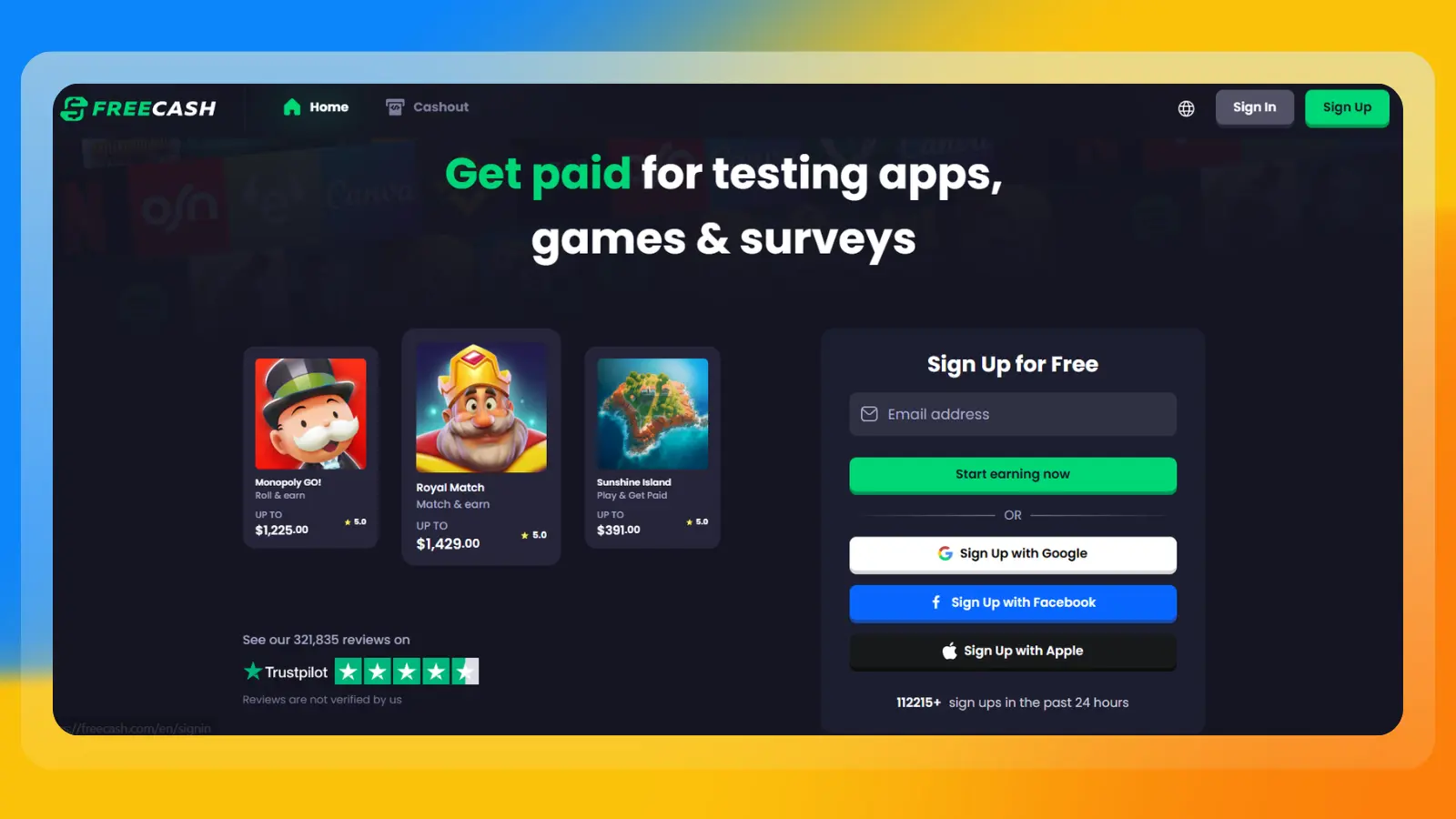 freecash website