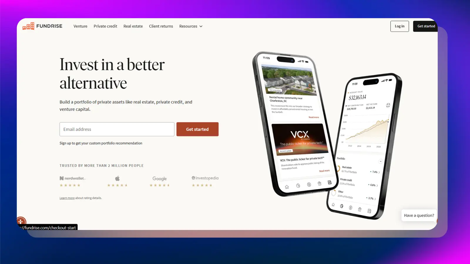 Fundrise website