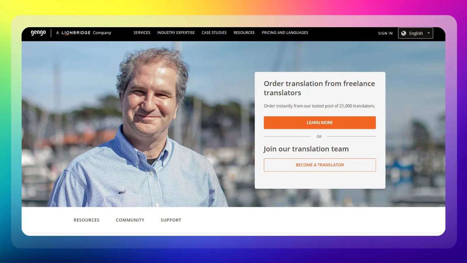 gengo website showing opportunities to join its translation team