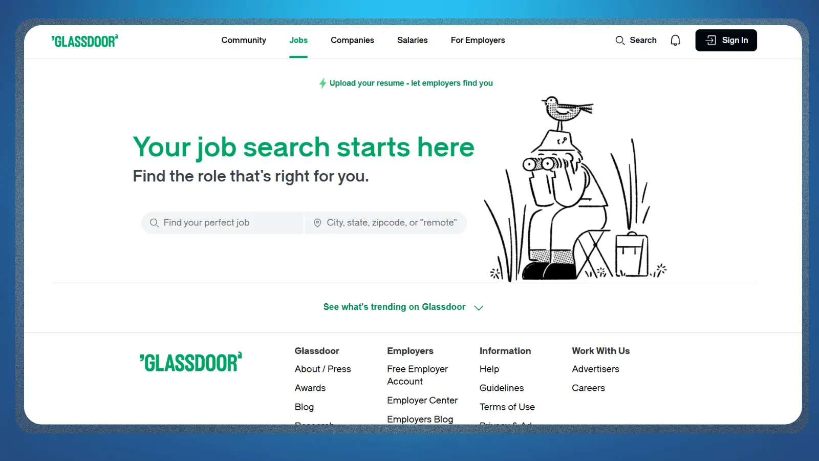 página web de Glassdoor