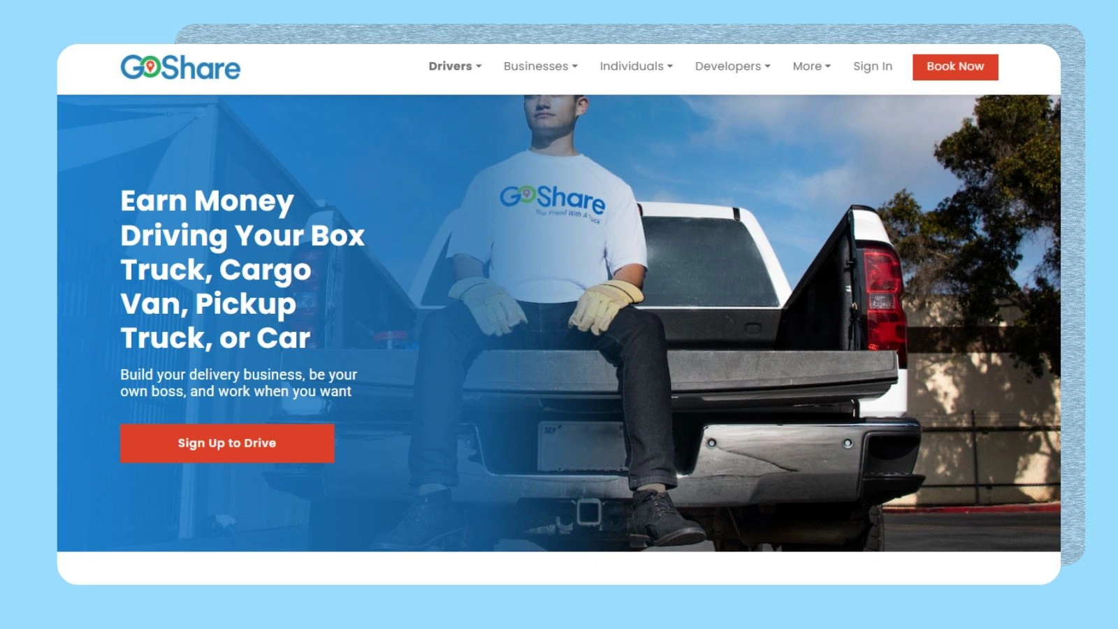 Goshare website homepage