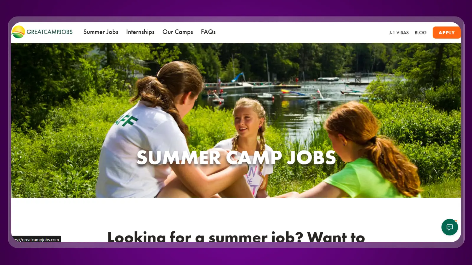 página web de greatcampjobs