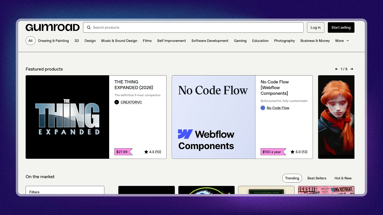 Página web de Gumroad