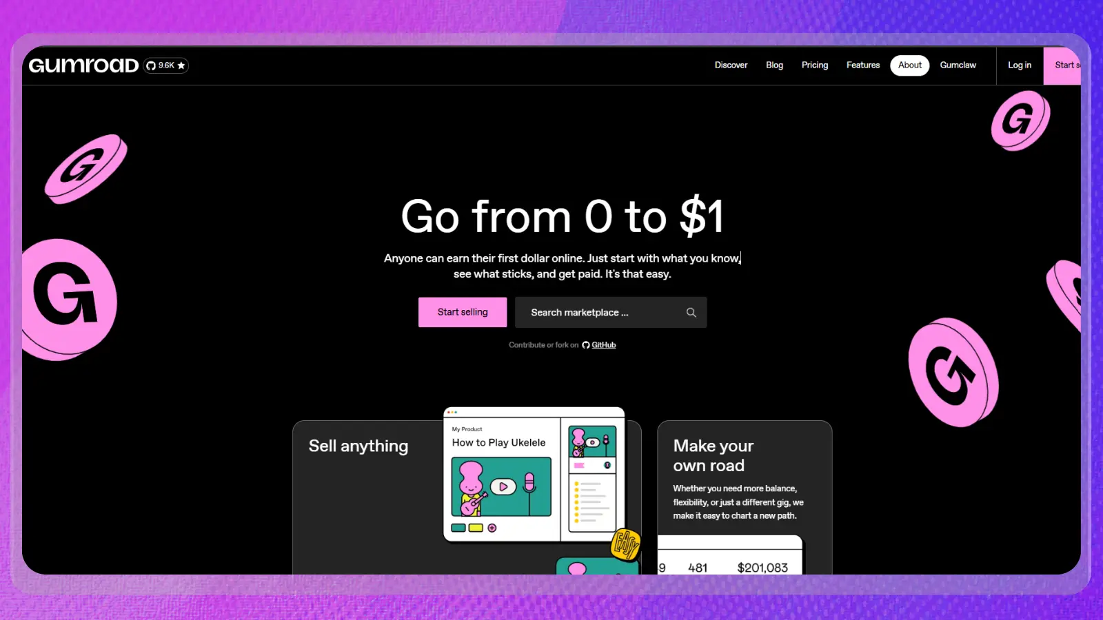 página web de Gumroad