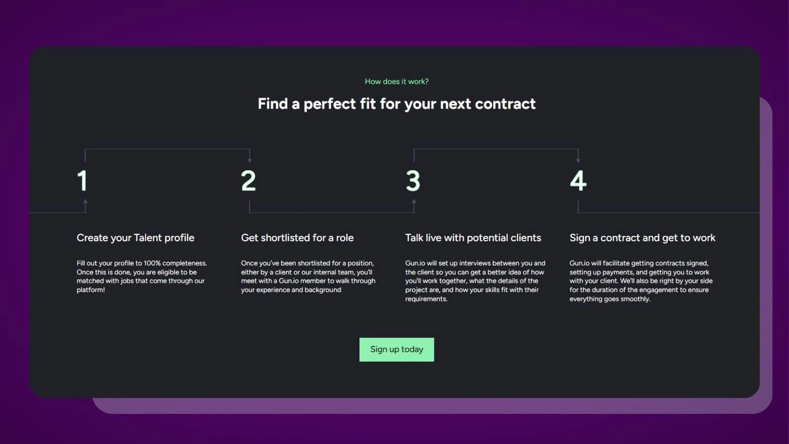 Gun.io website homepage