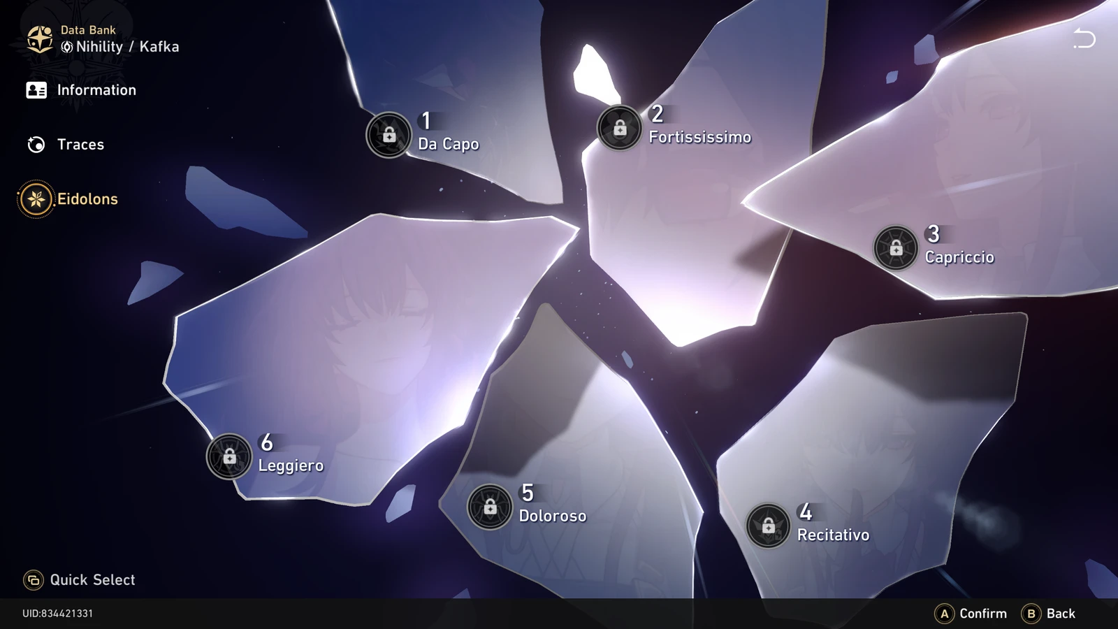 Kafka's Eidolons in Honkai Star Rail