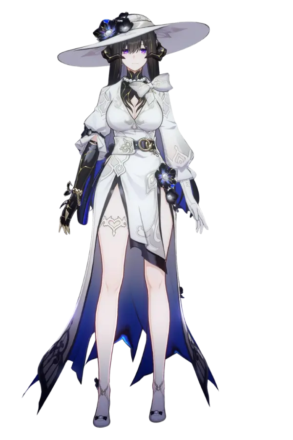 The Dahlia's character portrait in Honkai Star Rail, a 5-star Fire Nihility character