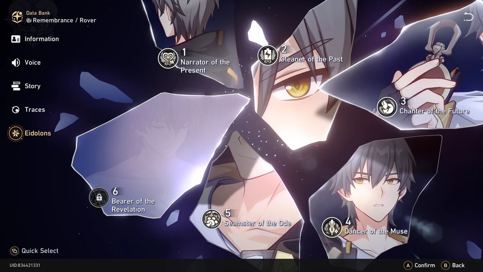 Trailblazer Remembrance’s Eidolons page in Honkai Star Rail